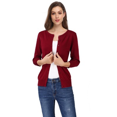 Women's Lightweight Crewneck Cardigan Sweater