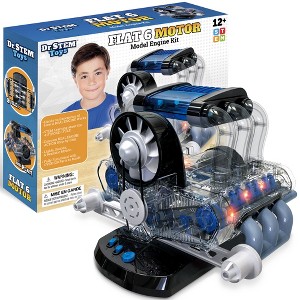 Dr. STEM Flat 6 Motor Kit | 320pc Engine Model with LED Lights & Sound Kids 12+ - 1 of 4