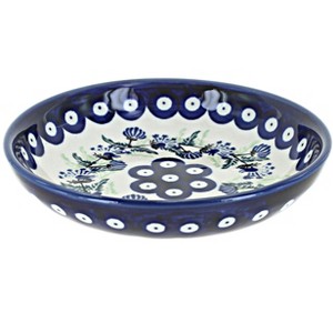 Blue Rose Polish Pottery 1952 Zaklady Large Shallow Dish - 1 of 1