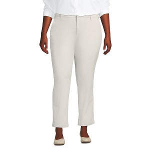 Lands' End Women's Mid Rise Classic Straight Leg Chino Ankle Pants - 1 of 3