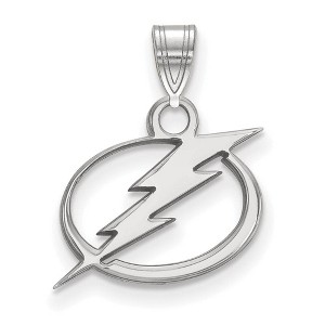 Black Bow Jewelry 14k White Gold Tampa Bay Lightning NHL Small Pendant - 1 of 3