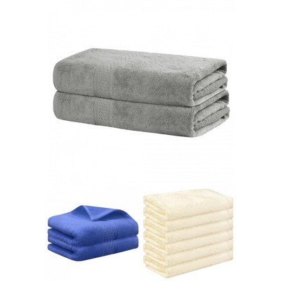 REGALWOVEN Absorbent Solid Bath Hand Face Cloths Cotton Towels 3 Piece Sets