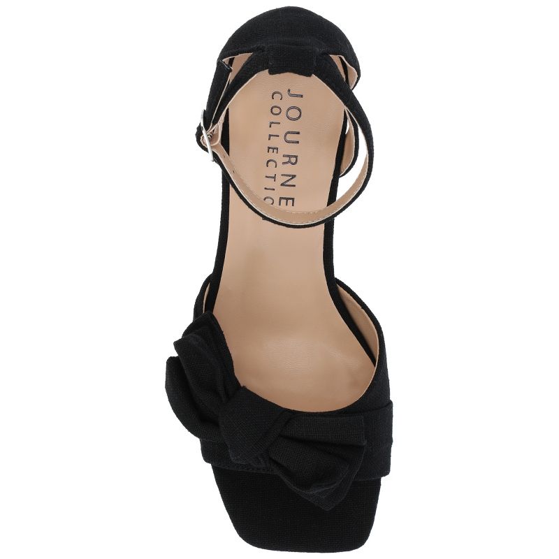 Journee Collection Womens Zevi Tru Comfort Foam Linen Block Heel Sandals, 4 of 10