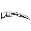 vidaXL Door Canopy Black and Transparent 39.4 in.x31.5 in. Polycarbonate - 4 of 4