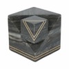 Decorative Marble Cube Statues with Inlay Design for Home Decor - Modern Ornaments for Bathroom, Office, and Living Room Decor - 6", Gray - 2 of 4