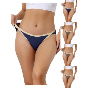 Allegra K Women's Cotton Low Waist Breathable Stretch Hipster Briefs Multicolored - 1 of 4