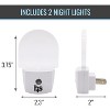 HealthSmart LED Compact Nightlight, Pack of 2, Warm Soft Light Technology, Automatic On/Off Sensor, Slim & Sleek Modern Design, White - 3 of 4