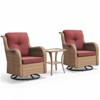 Gymojoy Outdoor Swivel Chairs with Side Table Glider Chairs Set of 3 - 3 of 4