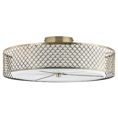 18.25" Leyla Glam Brushed Semi-Flush Mount Ceiling Fixture Sconce Gold - River of Goods