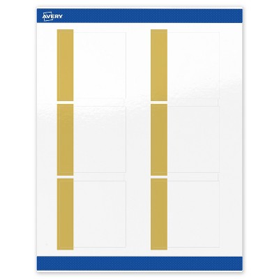 Avery Printable Square Labels, Gold-Dipped Edge, 3" x 3", Glossy White Square Labels, Permanent, Laser/Inkjet, 60ct, Great for Product Labels