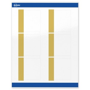 Avery Printable Square Labels, Gold-Dipped Edge, 3" x 3", Glossy White Square Labels, Permanent, Laser/Inkjet, 60ct, Great for Product Labels - 1 of 4