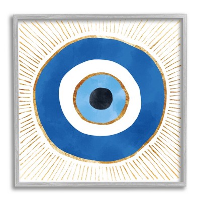 Stupell Evil Eye Symbol Striped Rays Framed Giclee