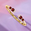 Ross-Simons 5.00 ct. t.w. Garnet and .10 ct. t.w. White Topaz Cuff Bracelet in 18kt Gold Over Sterling - 3 of 4