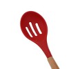 Unique Bargains Spoon Hand Wash Only Wooden Handle Slotted Spoon Silicone Wooden Handle 12.6" 1 Pc - 4 of 4