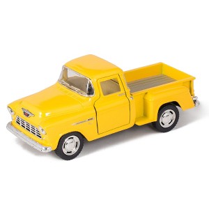 KiNSMART 1955 Chevrolet Stepside Pickup Truck 5 Inch 1:32 Scale Die Cast Metal Little Truck (Yellow) - 1 of 2