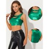 INSPIRE CHIC Women's Metallic Sleeveless Cut Out Party Holographic Crop Tank Tops - 2 of 4