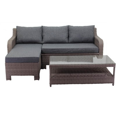 Courtyard Casual Canyon Bay Loveseat Daybed Combo  Converts from Loveseat with Chaise Lounge into Double Day bed