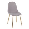 Set of 2 Pebble Contemporary Dining Chairs Gold/Light Gray - LumiSource: Steel Frame, Upholstered, Armless - image 2 of 4