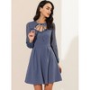 INSPIRE CHIC Women's Tie Neck Ruffled Mesh Long Sleeve Mini Dress - 2 of 4