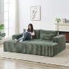 KWPZQEB 87" Sectional Lounge Chaise, Cloud Plush Loveseat, Corduroy Upholstered Boneless Sofa Bed with Deep Seat & 2 Pillows, No Assembly Required - 3 of 4