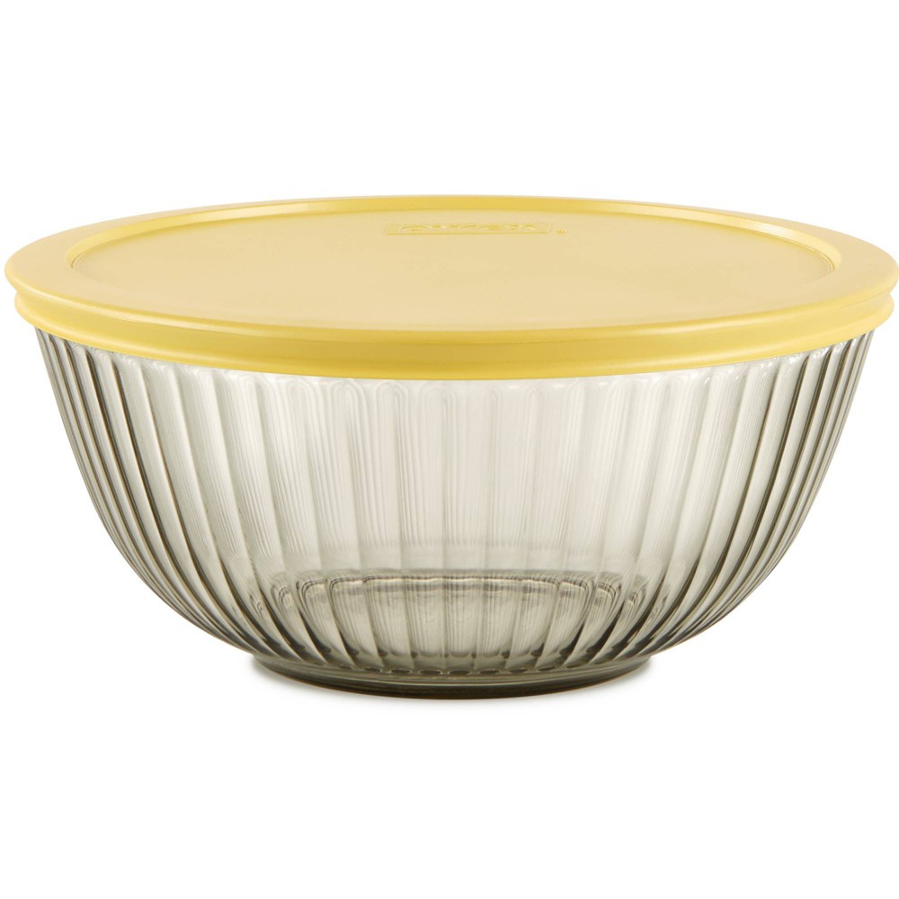 PyrexÂ® Sculpted Tinted 2.3qt Lidded Mixing Bowl Yellow