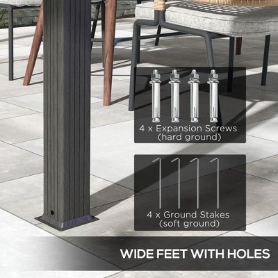 Gray Aluminum 10' x 13' Retractable Pergola with Canopy
