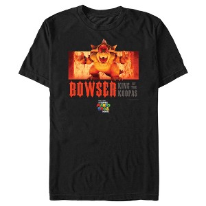Men's The Super Mario Bros. Movie Bowser King of the Koopas Fire Scene T-Shirt - 1 of 4
