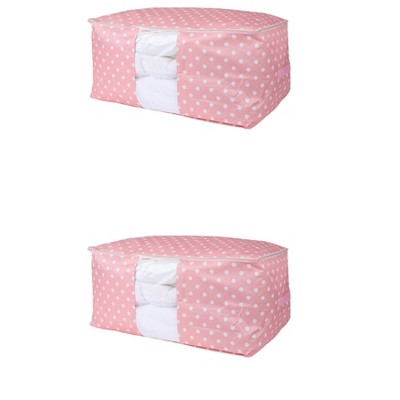 REGALWOVEN Fabric Organizing Bedroom Comforter Closet Moving Storage Bags 2 Pcs