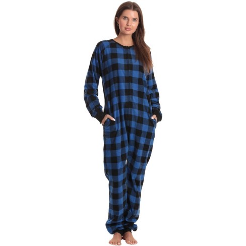 Just Love Womens One Piece Buffalo Plaid Adult Onesie Pajamas