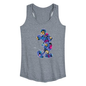 Women's - Disney - Mickey Silhouette Expressive Pattern Graphic Racerback Tank - 1 of 4
