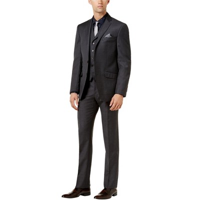 Tallia Mens Sharkskin Two Button Formal Suit