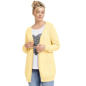 ellos Plus Size Boyfriend Cardigan - 1 of 4