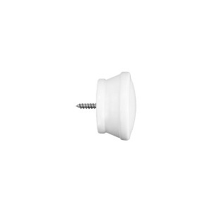 1-3/8 in. dia. wood rod pole Lumi Home Furnishings M&M Wood End Cap Finials 2ct White - 1 of 4