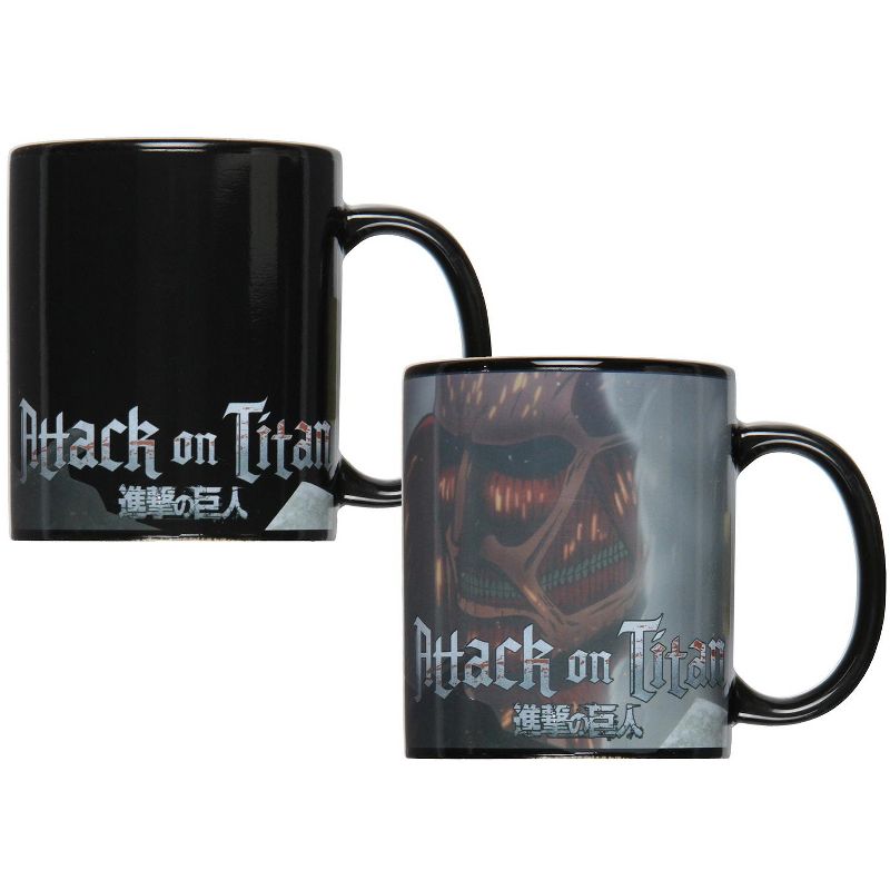 Attack On Titan Anime Colossal Titan Heat Reactive Color Changing Mug Coffee Cup Black, 1 of 5