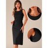 Allegra K Women's Crew Neck Ruched Casual A-line Midi Sleeveless Tank Dress - 2 of 4