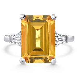 Pompeii3 Citrine & Diamond Ring White Gold Lab Created - 1 of 4