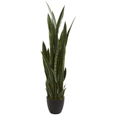 46" Green Pistachio Silk and Plastic Faux Potted Plant