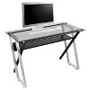 Colorado Metal and Glass Laptop - Writing Desk - Black/ Silver/ Clear Glass - 3 of 4