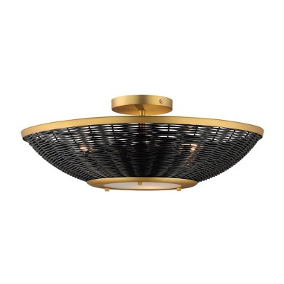 Maxim Lighting Rattan 3 - Light Wall Light in  Natural Aged Brass