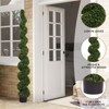 Okak 6/7FT Artificial Spiral Topiary Trees with Plastic Pot, Large Twisted Indoor Faux Boxwood Trees, Artificial Plants for Home, Set of 2 - 4 of 4