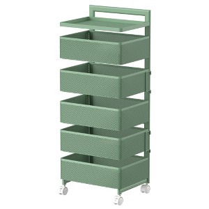 Fortune Candy 34.45'' Tall 5-Tier Metal Rolling Cart, Home Organization - 1 of 4