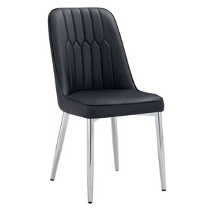 GlasFlength Accent Chairs Contemporary Minimalist Design Ergonomic Cushioned Seating Four Chairs For Living Spaces, Black, 17"*16.3"*35" - 1 of 4