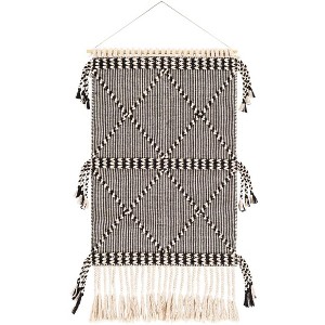 Livabliss Zanafi Tassels 36"H x 24"W Bohemian/Global Black Wall Tapestries - 1 of 1