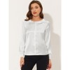 INSPIRE CHIC Women's Satin Peter Pan Collar Office Elegant Work Blouse - 2 of 4