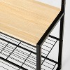 3 Tier Entry Bench with Hooks Black Metal with Natural Wood - Brightroom™ - image 3 of 4