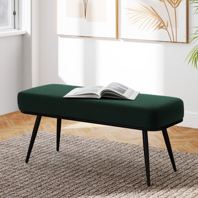 Bekrvio 43.3" Teddy Ottoman Bench,Entryway/Bed Bench End of Bed – Upholstered Padded Seat,Mid Century Modern for Living Room, Hallwa