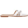 bebe Women's Slide Sandals - Slip-On Comfort with Rhinestone, Pearl, and Logo Embellished Straps - Casual Flat Sandals - 2 of 4