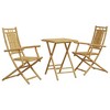 vidaXL 3 Piece Bistro Set Bamboo - 2 of 4
