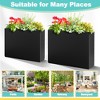 TOAOTBNBO Metal Rectangular Planter with Drainage Holes, Modern Planter with Removable Shelf, Tall Planter for Garden and Porch, Black - 4 of 4