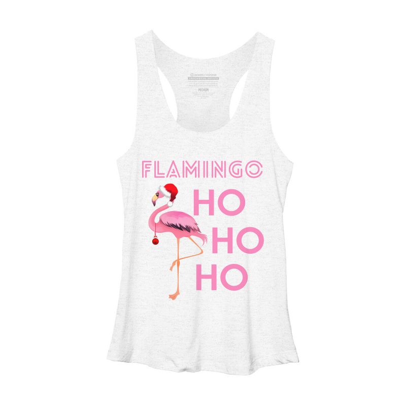 Women's Design By Humans Flamingo HoHoHo Christmas Day X-Mas Flamingo Shirt By TomGiant Racerback Tank Top, 1 of 4